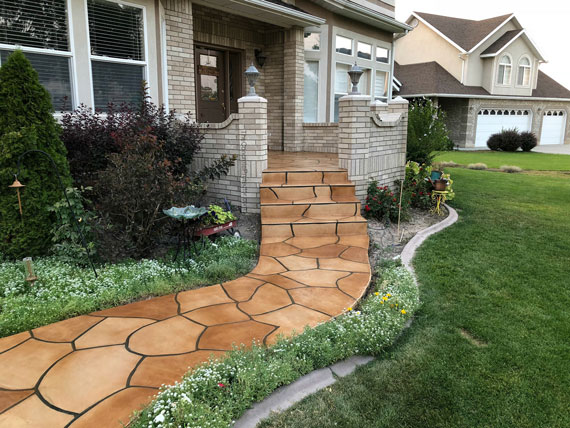 Grand Flagstone Front Porch Walkway Stairs Texas